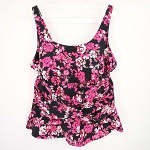 Lands' End Pink Floral Swim Top